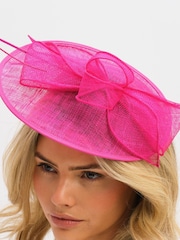 Jon Richard Pink Fuschia Woven Bow Fascinator - Image 2 of 3
