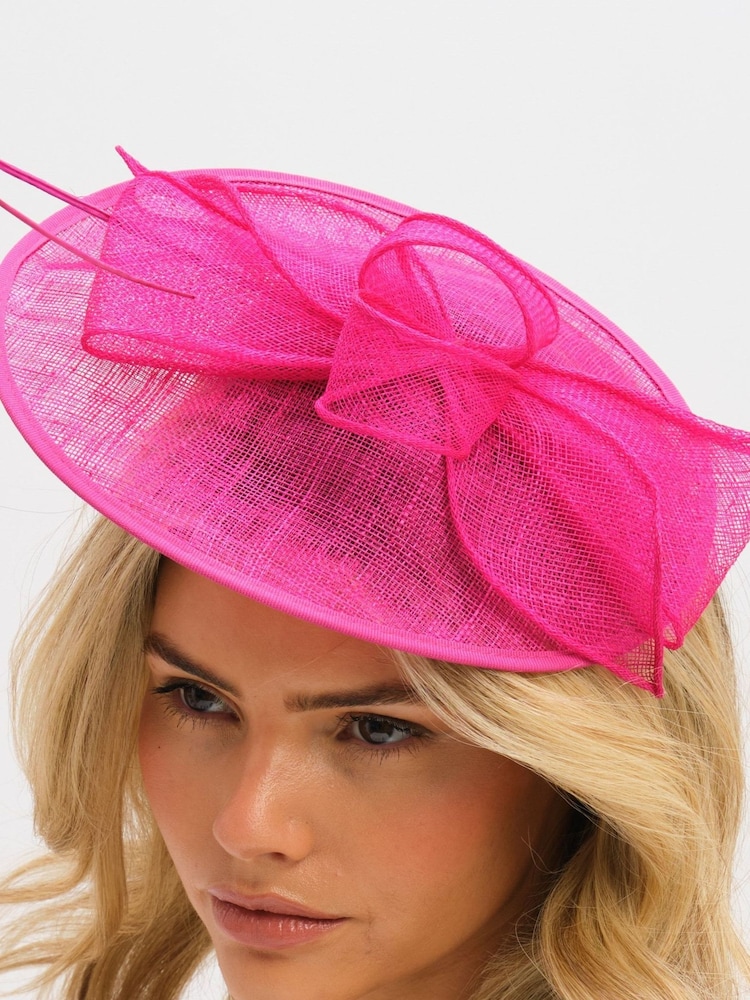 Jon Richard Pink Fuschia Woven Bow Fascinator - Image 3 of 3