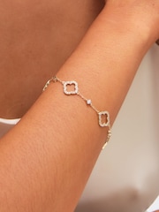 Jon Richard Gold Tone Pave and Crystal Open Clover Bracelet - Image 3 of 4