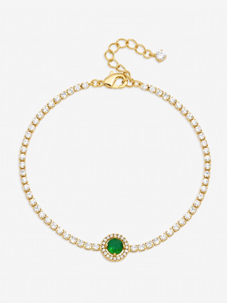 Jon Richard エメラルド クリスタル ストーン ブレスレット - 画像 1 / 3