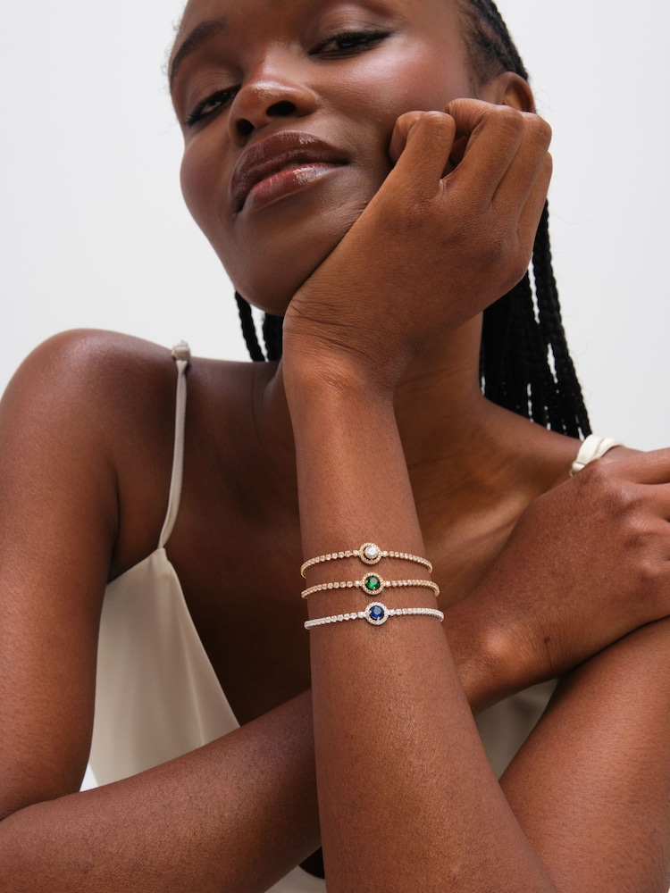 Jon Richard エメラルド クリスタル ストーン ブレスレット - 画像 2 / 3