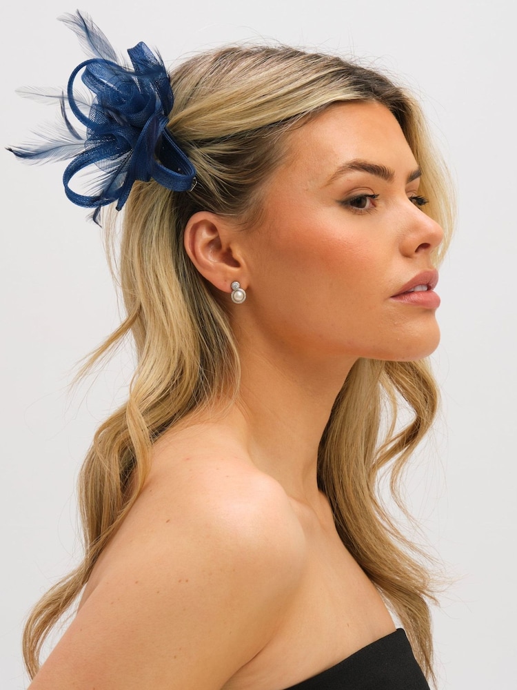 Jon Richard Navy Small Clip Fascinator - Imagen 3 de 3