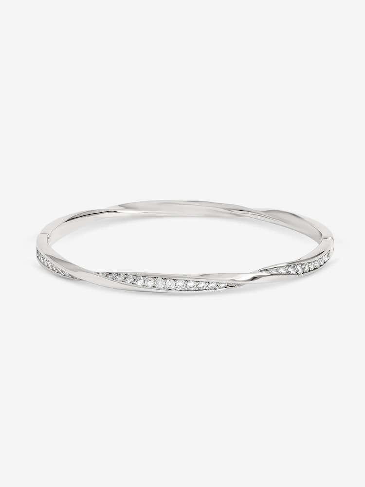 Jon Richard Silver Tone Pave Twist Bangle - Image 3 of 3