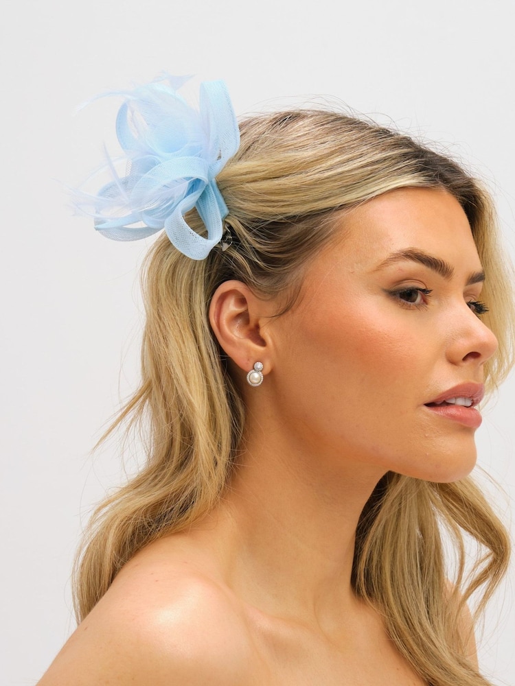 Jon Richard Blue Small Clip Fascinator - Image 2 of 3 Jon Richard Blue Small Clip Fascinator - Image 2 of 3