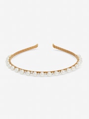 Jon Richard Gold Pearl and Crystal Headband - Image 1 of 2