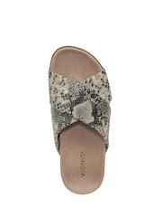 Vionic Cream Snake Etna Wide Fit Arch Support Slides - Image 6 of 7