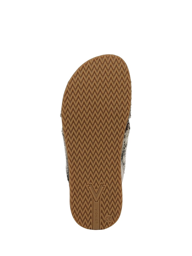 Krem boja zmija - Vionic Etna Široko stopalo Arch Support Slides - Slika 8 od 8