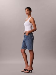 Calvin Klein Blue Denim Bermuda Shorts - Image 4 of 4