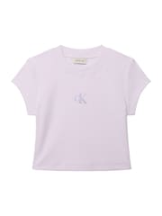 Calvin Klein Purple Woven Label T-Shirt - Image 5 of 5