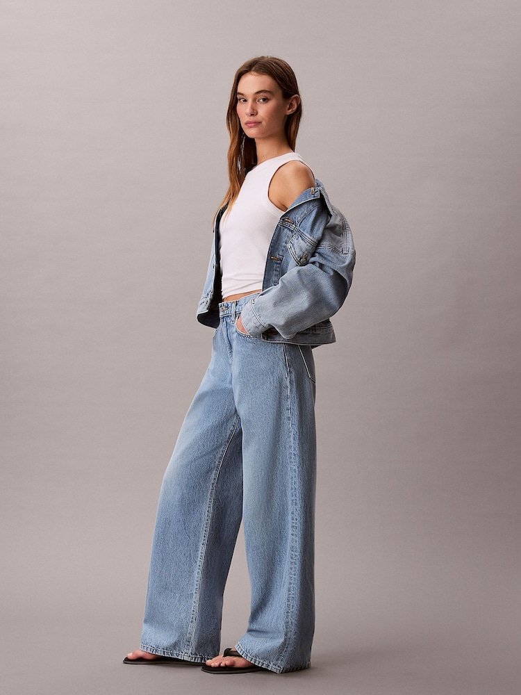 Calvin Klein Jeans Wide Leg Blue Jeans - Image 2 of 5