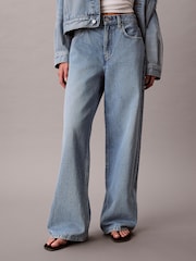 Calvin Klein Jeans Wide Leg Blue Jeans - Image 3 of 5