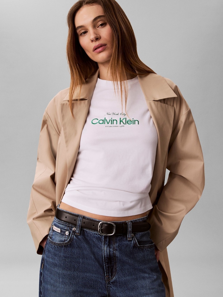 Calvin Klein White Classic Logo T-Shirt - Image 4 of 4