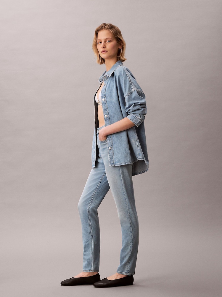 Calvin Klein Jeans Wide Leg Blue Jeans - Image 2 of 6 Calvin Klein Jeans Wide Leg Blue Jeans - Image 2 of 6