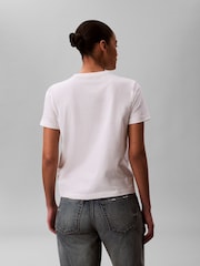 Calvin Klein White Woven Label T-Shirt - Image 3 of 4