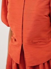 Monsoon Orange Mila Puff Sleeve Bow Jacket - Image 3 of 5