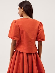 Monsoon Orange Mila Puff Sleeve Bow Jacket - Image 4 of 5