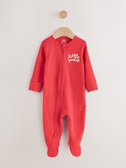 Red Little Pud Two Way Zip Baby Christmas Sleepsuit (0mths-3yrs) - Image 4 of 7