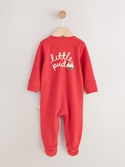 Red Little Pud Two Way Zip Baby Christmas Sleepsuit (0mths-3yrs) - Image 5 of 7