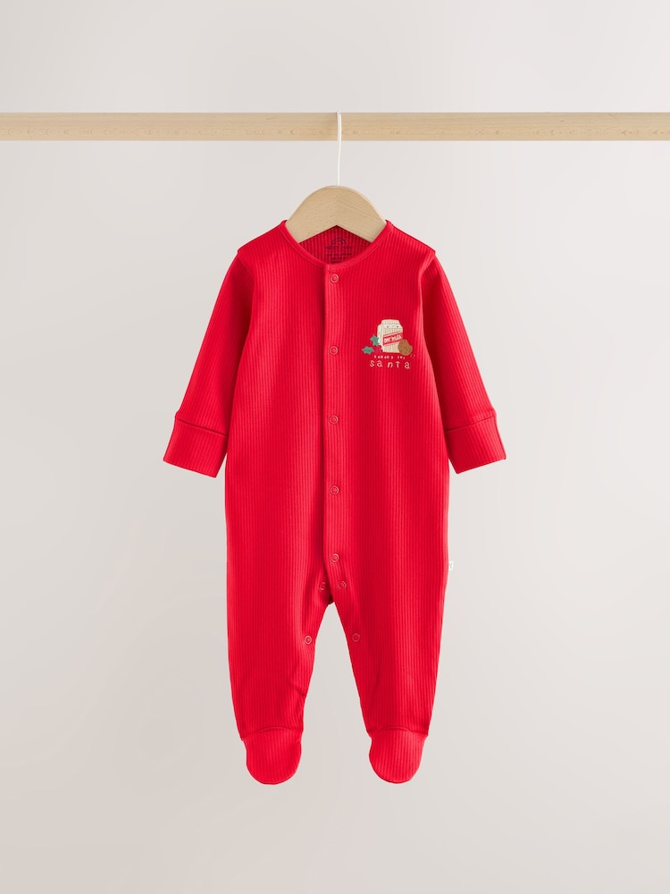 Red Baby Christmas Sleepsuits 3 Pack (0mths-2yrs) - Image 2 of 10 Red Baby Christmas Sleepsuits 3 Pack (0mths-2yrs) - Image 2 of 10