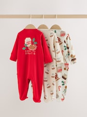 Red Baby Christmas Sleepsuits 3 Pack (0mths-2yrs) - Image 5 of 10