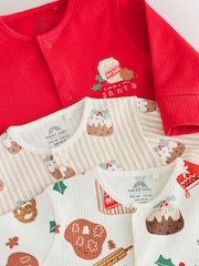 Red Baby Christmas Sleepsuits 3 Pack (0mths-2yrs) - Image 7 of 10