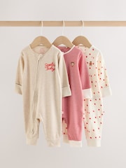 Red/White Christmas Two Way Zip Baby Sleepsuit 3 Pack (0mths-3yrs) - Image 1 of 9
