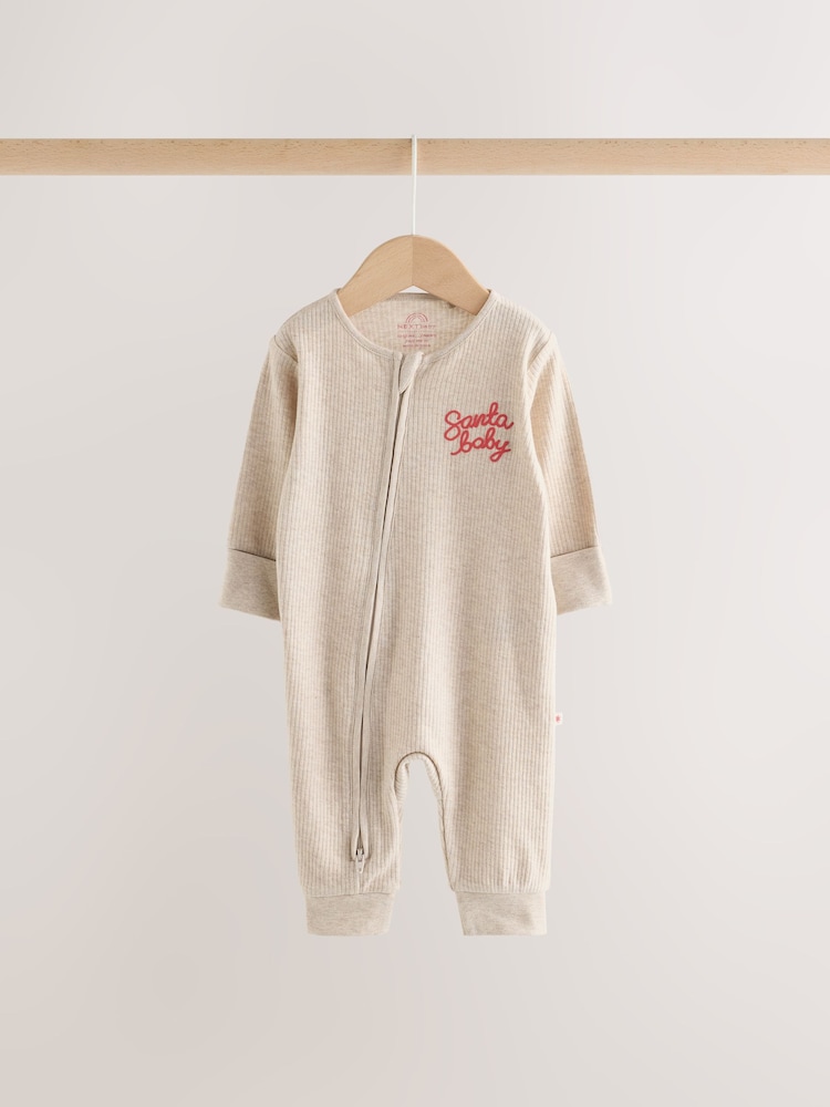 Red/White Christmas Two Way Zip Baby Sleepsuit 3 Pack (0mths-3yrs) - Image 2 of 9 Red/White Christmas Two Way Zip Baby Sleepsuit 3 Pack (0mths-3yrs) - Image 2 of 9