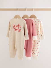 Red/White Christmas Two Way Zip Baby Sleepsuit 3 Pack (0mths-3yrs) - Image 5 of 9