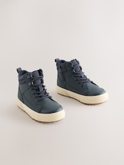 Navy Standard Fit (F) Warm Lined Hi-Top Boots - Image 1 of 5