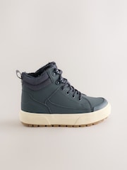 Navy Standard Fit (F) Warm Lined Hi-Top Boots - Image 2 of 5