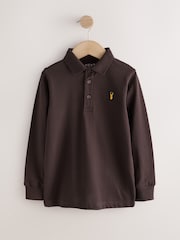 Grey/ Chocolate/ Navy - Uzunqol Polo Köynəklər 3 Paket (3-16il) - 7şəkildən 2 şəkil
