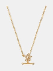 Accessorize Gold 14ct Plated Star T-Bar Necklace - Image 2 of 2