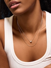 Accessorize Gold 14ct Plated Diamante Bead Layered Necklace - Image 2 of 2