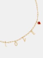 Accessorize Gold Tone Stainless Steel Love Charm Necklace - Image 1 of 1