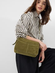 Accessorize Green Double Zip Suede Camera Bag - Image 1 of 3