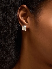 Accessorize Chunky Ridge Curve Stud Earrings - Bild 3 von 3