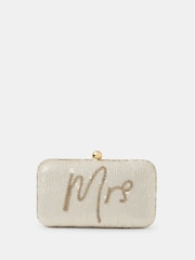 Accessorize Natural Bridal Sequin Clutch Bag - Image 1 of 2