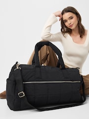 Accessorize Black Quilted Weekender Bag - Image 3 of 3