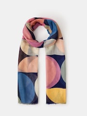 Accessorize Blue Lightweight Retro Spot Scarf - Image 2 of 2