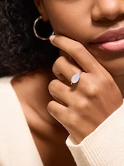 Accessorize Silver Sterling Plated Chalcedony Ring - Image 1 of 2