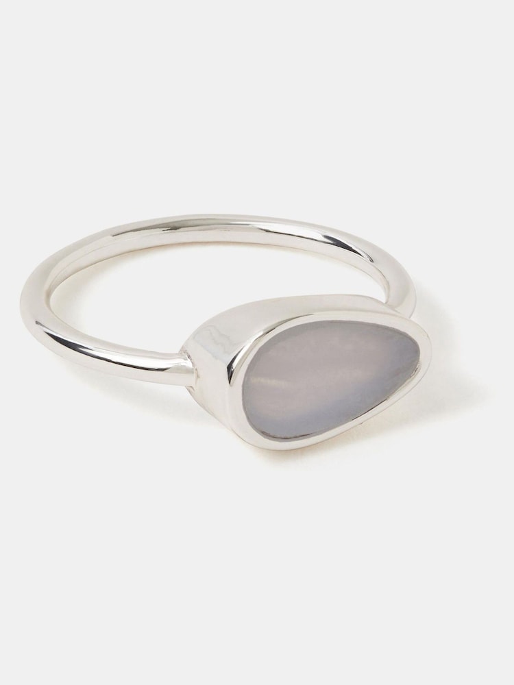 Accessorize Silver Sterling Plated Chalcedony Ring - Image 2 of 2