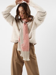 Accessorize Natural Lightweight Jacquard Embroidered Scarf - Image 1 of 2