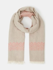 Accessorize Natural Lightweight Jacquard Embroidered Scarf - Image 2 of 2
