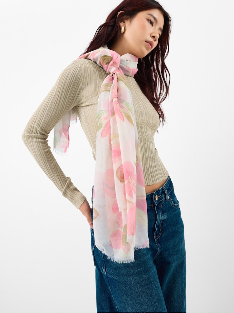 Accessorize Cream Lightweight Floral Print Scarf - Image 1 of 2
