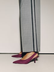 Burgundy Red Forever Comfort® Point Toe Slingback Heels - Image 4 of 8