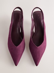 Burgundy Red Forever Comfort® Point Toe Slingback Heels - Image 5 of 8
