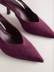 Burgundy Red Forever Comfort® Point Toe Slingback Heels - Image 7 of 8