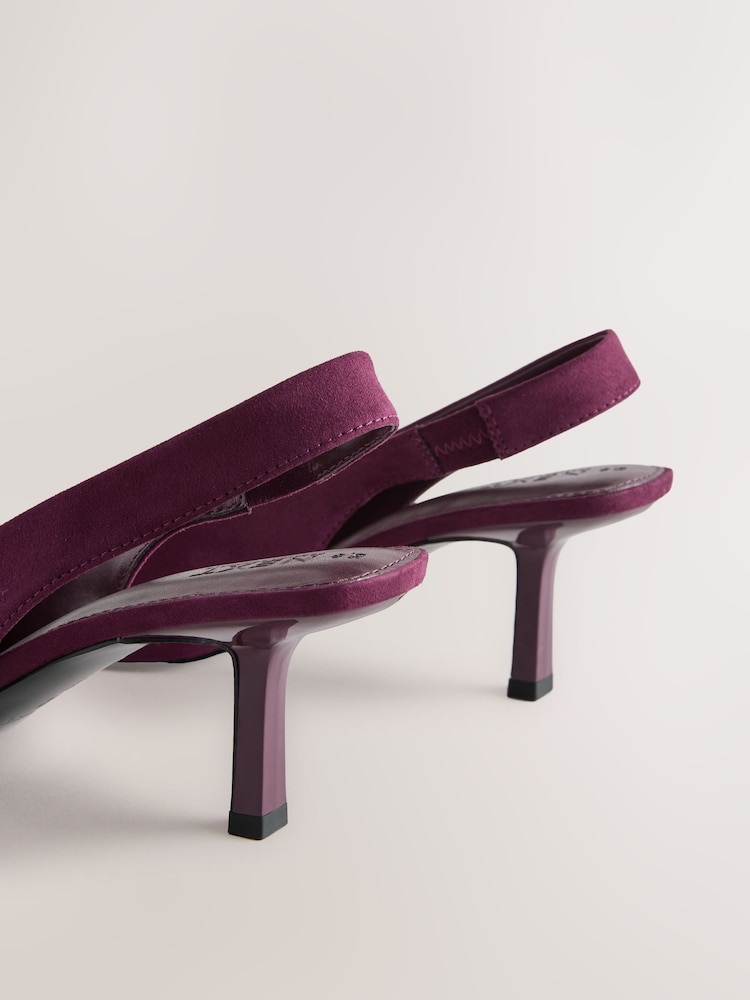 Burgundy Red Forever Comfort® Point Toe Slingback Heels - Image 8 of 8