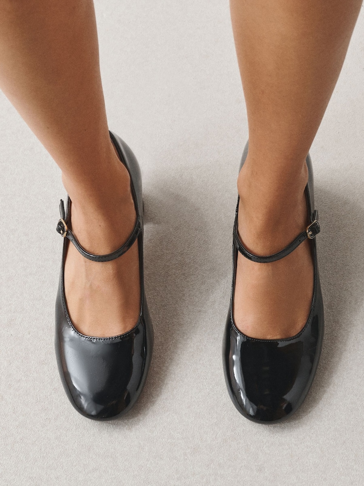 Black Forever Comfort® Round Toe Mary Jane Block Heels - Image 1 of 8 Black Forever Comfort® Round Toe Mary Jane Block Heels - Image 1 of 8