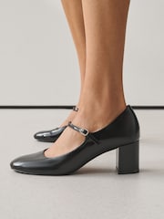 Black Forever Comfort® Round Toe Mary Jane Block Heels - Image 2 of 8